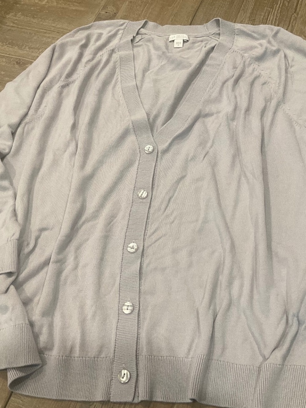 J Jill Stunning light Grey Cotton Blend Sweater Cardigan 2X - NWOT